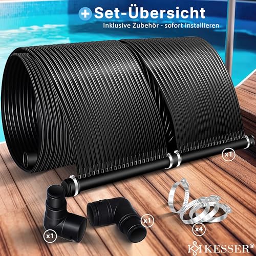 KESSER® Solarkollektor Poolheizung Warmwasser Heizung Solarheizung für Pools Schwimmbad l Beliebig erweiterbar l UV-beständiger Kunststoff (300 x 70 cm)