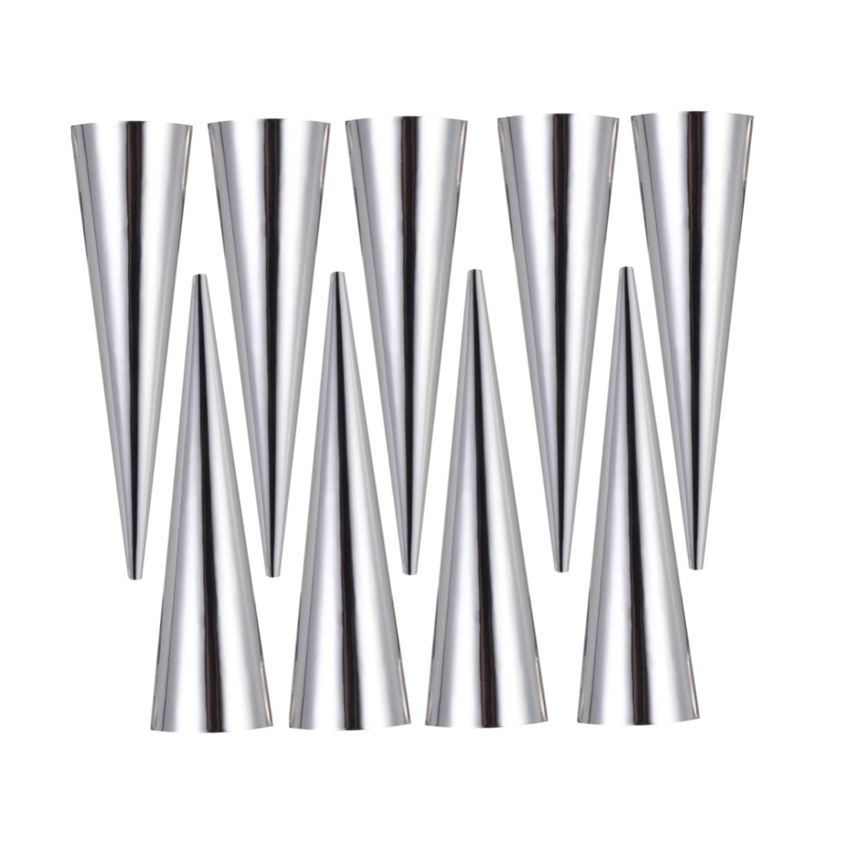 CIYODO 9pcs Conical Stainless Steel Croissant Moulds Bread Baking Tools for Home Bakery for Making Delicious Pastries and Breads