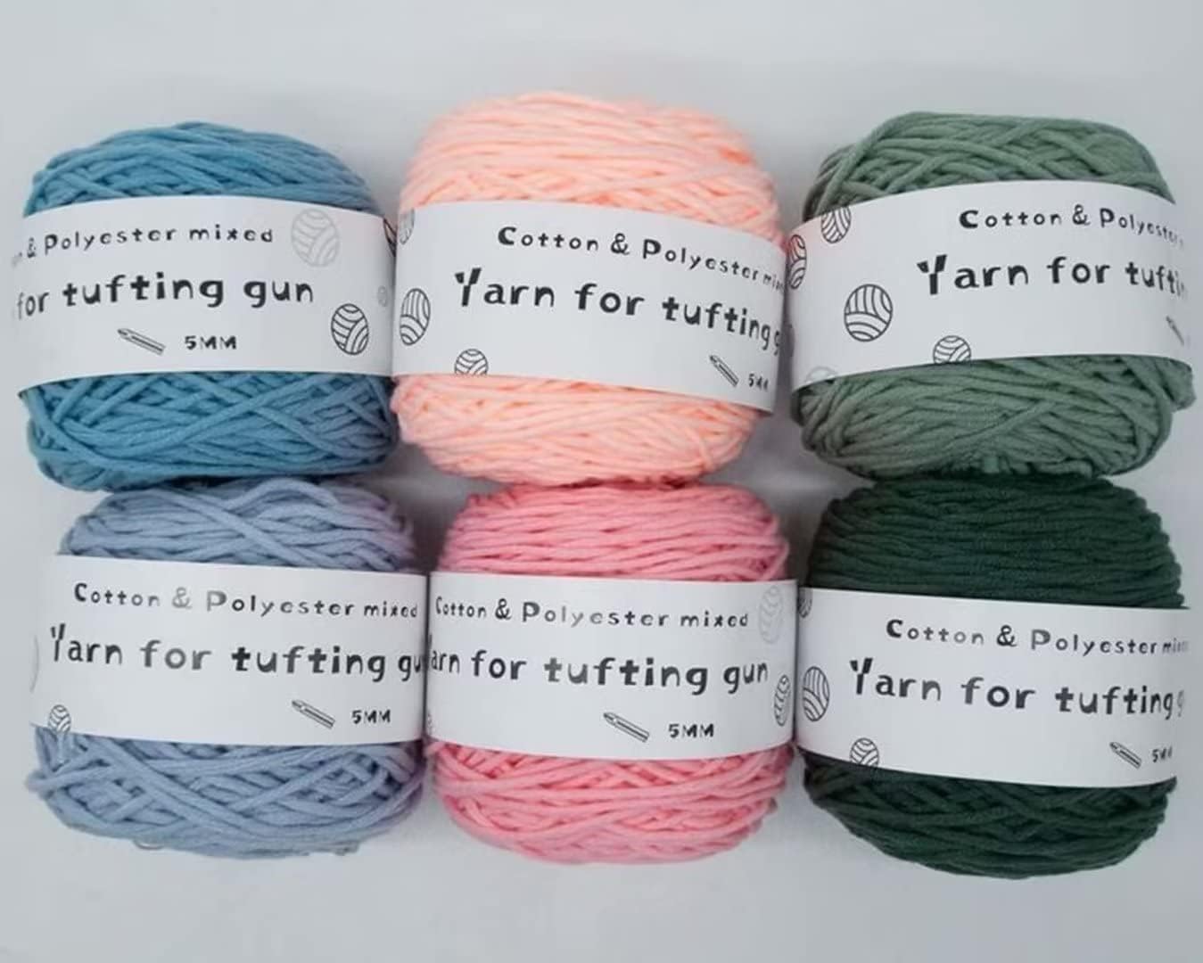 Häkelgarn für getuftete Teppiche, 100 m, 8-lagiges Polyester-Mischgarn, 100 g grobes Strickgarn zum Sticken, verschiedene Farben, ideal für Bastelprojekte