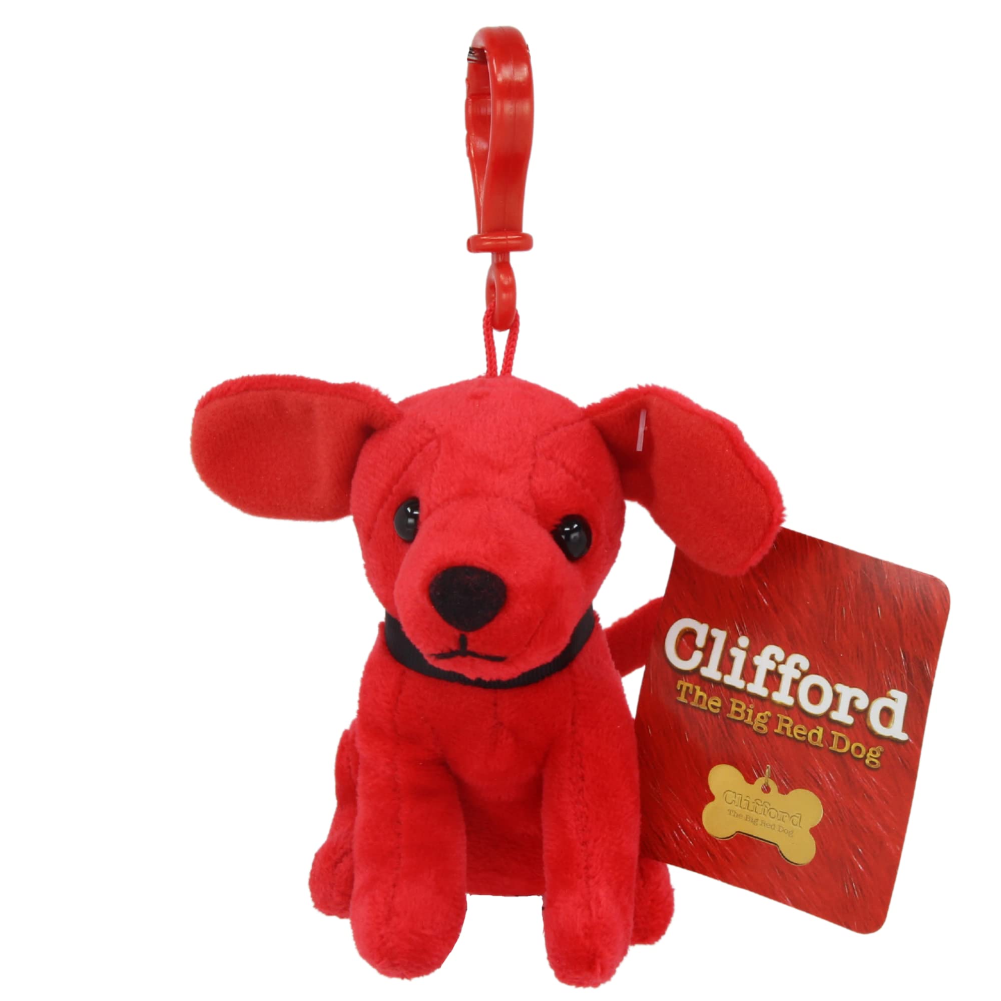 Clifford The Big Red DogWhitehouse Leisure 4 Inch 10 Centimetres Super Soft Gift Quality Plush Perfect Backpack Clip or Keychain Clip Suitable for Any Fan of the Feature Film