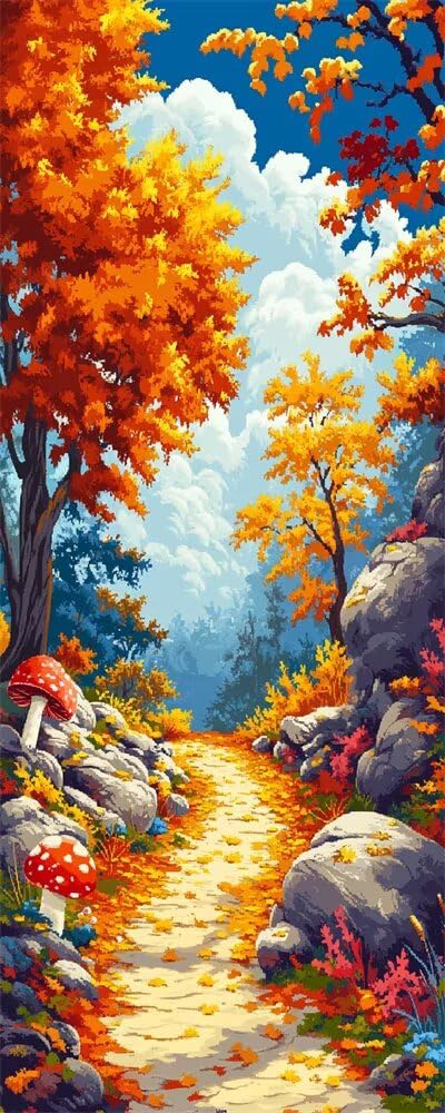 Landscape Diamond Art Kits Adults Large 5D Autumn Diamond Painting Kits, DIY Full Drill Crystal Art Rhinestone Embroidery Cross Stitch Arts and Crafts for Adults 23.6x59 Inch/60x150 cm -LR1144