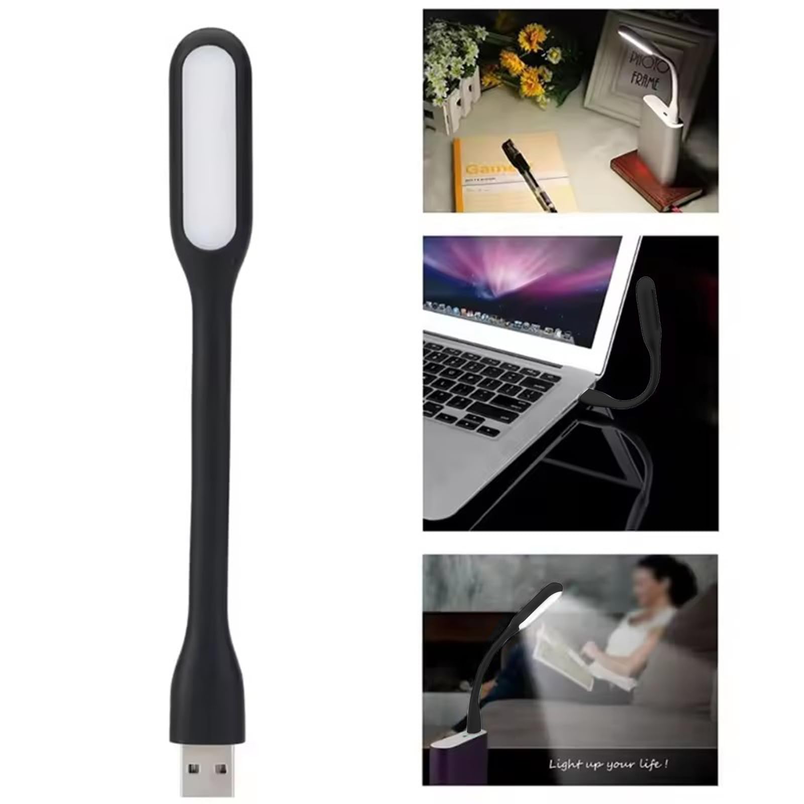 TMRBBesty LED USB PC,Luce Tastiera,Lampada Laptop,3 Pezzi Luce LED USB Flessibile,Collo D'oca Flessibile,Per computer portatili,Alimentazione mobile