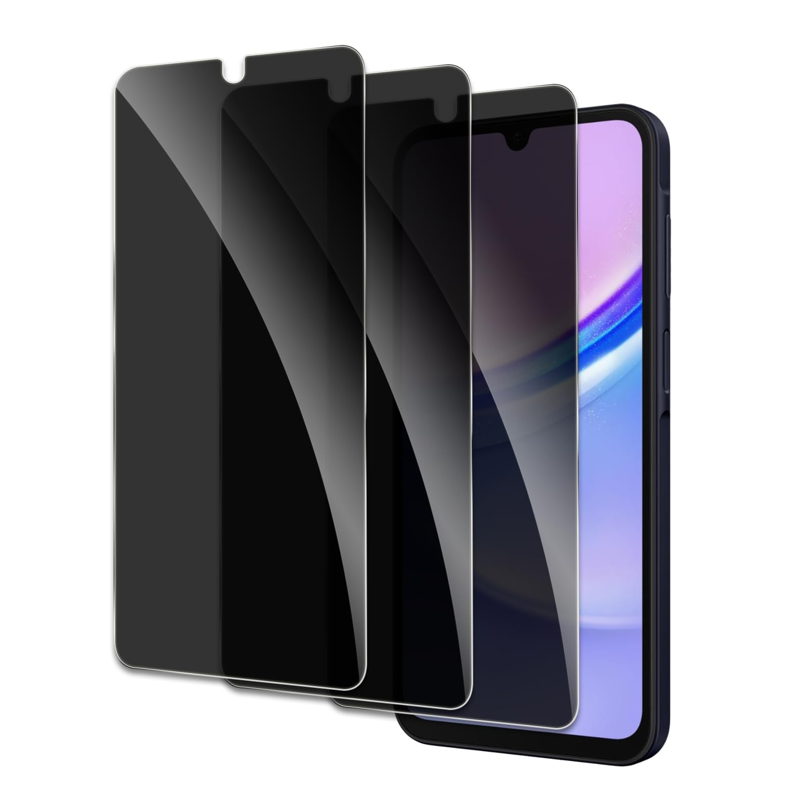 Pellicola protettiva per la privacy per Samsung Galaxy A15/A25, accessori in vetro temperato infrangibile, pellicola in vetro temperato anti spia, compatibile con custodie, ultra resistente, durezza