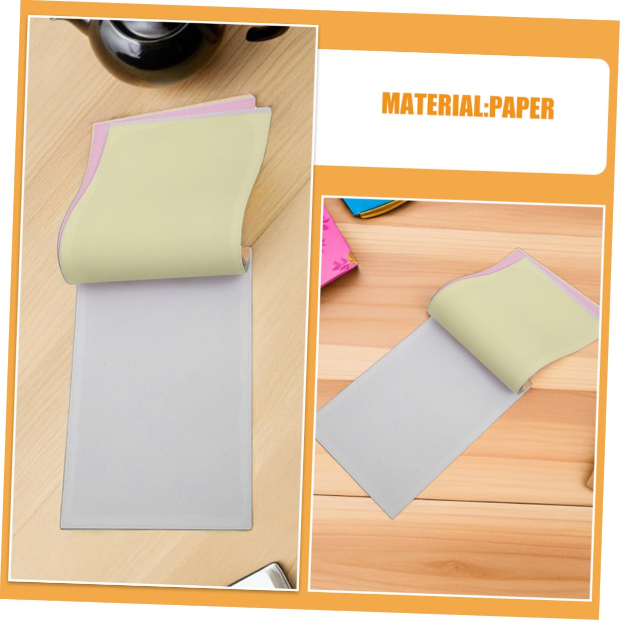 OSALADI 10pezzi Di Scrittura Autocopiante Carta Kraft Blocco Note Per Contabilità Elaborazione Ordini e Appunti Di Riunioni Tascabile Portatile Per Ufficio e Viaggi