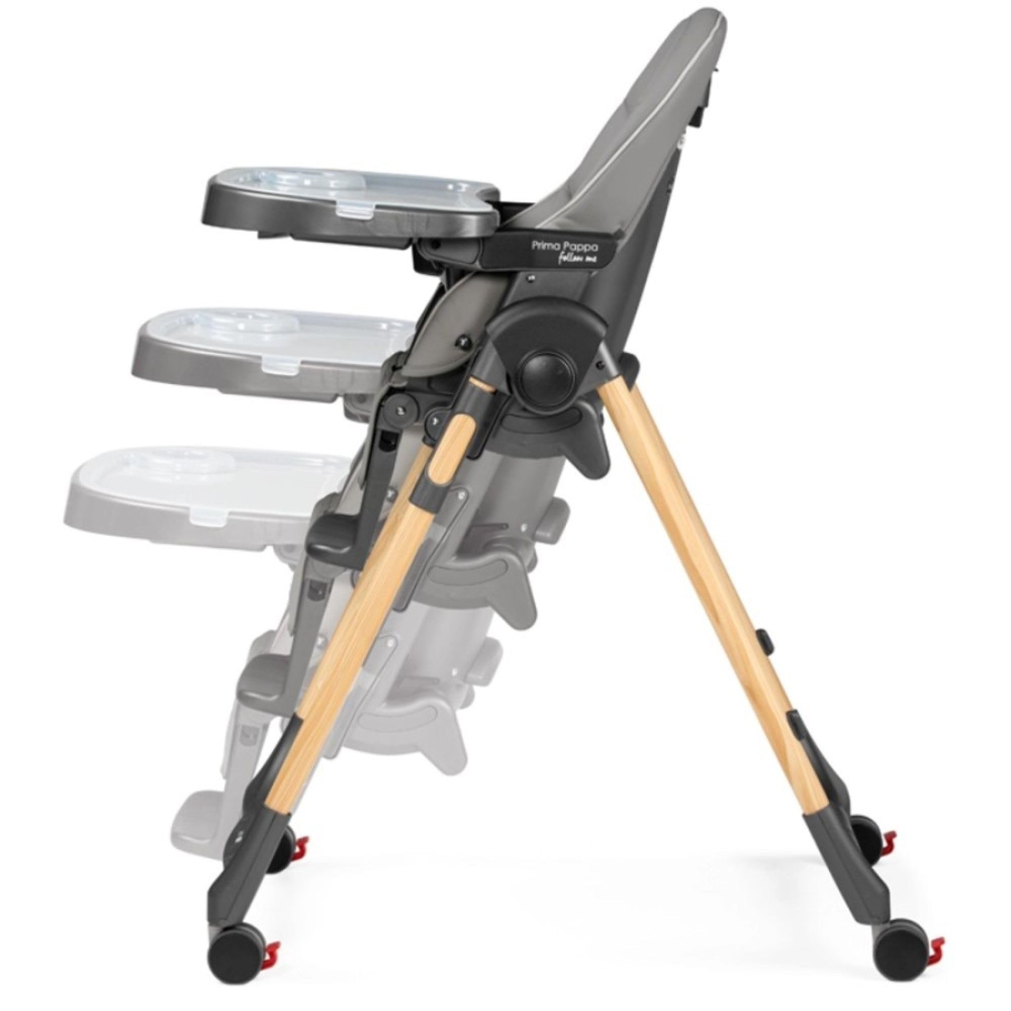 Peg Perego Prima Pappa Follow Me Ambiance Ice: Seggiolone Multifunzione, Lettino, Portatile, Grigio