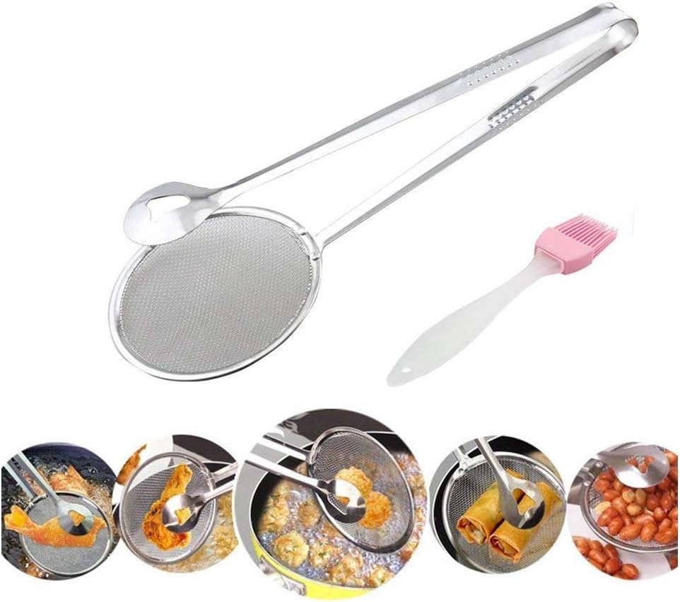 Hofumix Strainer Tongs Filter Spoon Food Skimmer Strainer Spoon Clip Sifter Serving