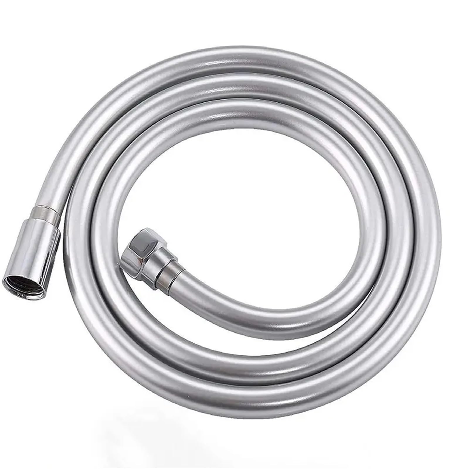 Fbanulpex Pvc Material-2M Universal Chrome Shower Pipe, Shower Hose Handheld 1-3M Pvc/Steel Gi/2 High Pressure Explosion Proof(Pvc Material-2M)