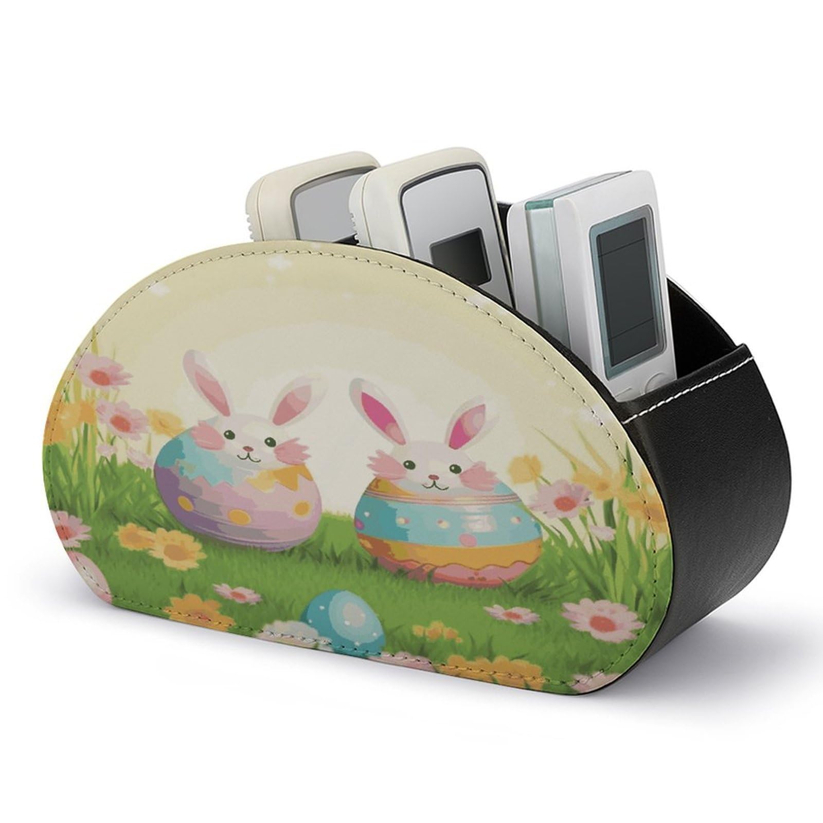 Btcowzrv Style Happy Easter Day Remote Control Holder With 5 Compartments
