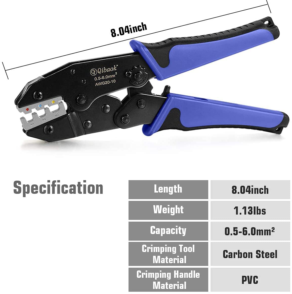 Qibaok Crimping Tool Ratcheting Wire Crimper for Heat Shrink Connectors