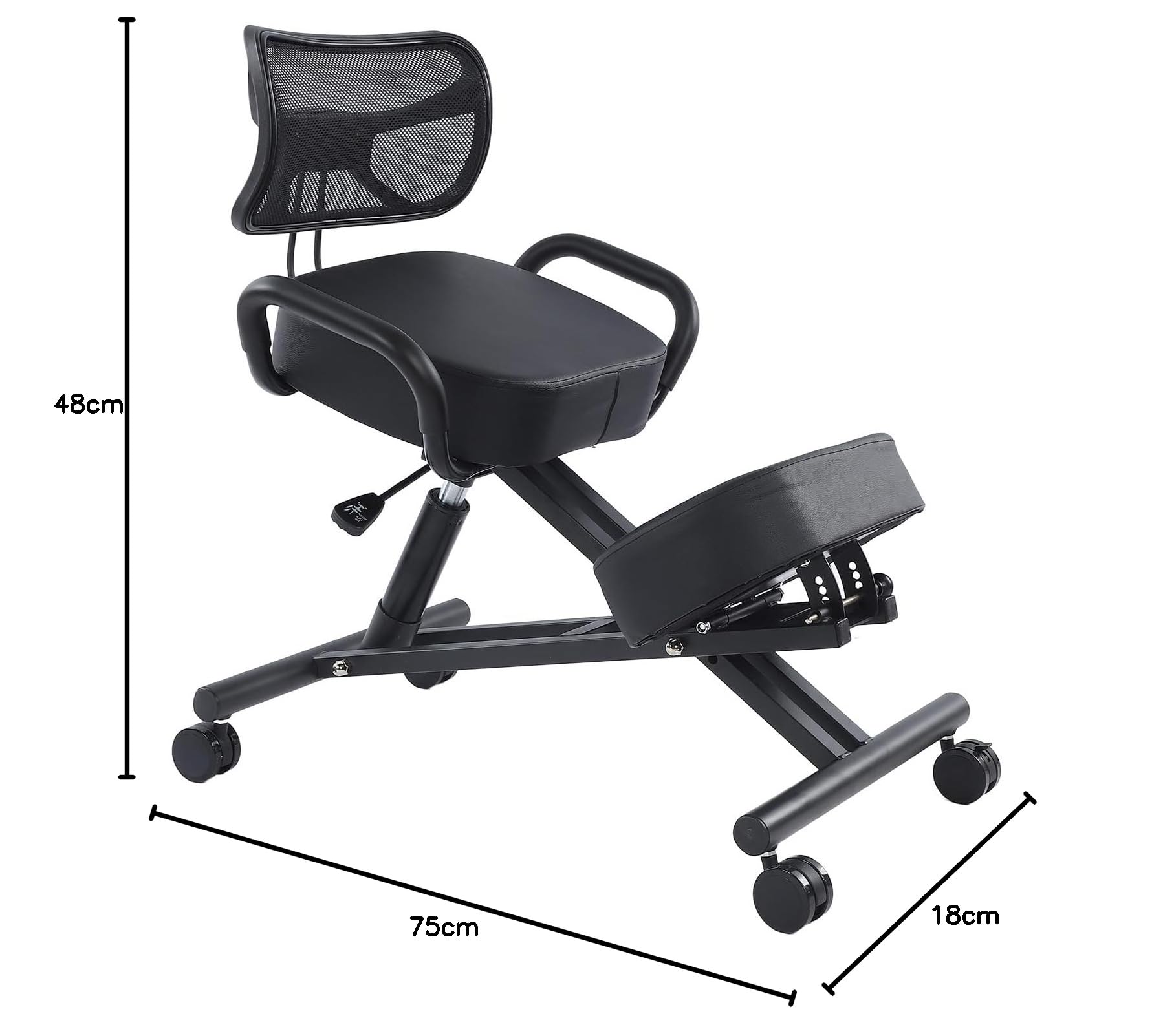 Estink Chaise à Genoux avec Coussin, Chaise à Genoux Respirante, Correction de Posture, Chaise à Genoux pour Tâches à Domicile, Banque, Bureau, Réception, Salle de Réunion