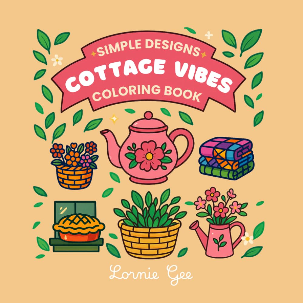 Cottage Vibes : Simple designs for relaxing coloring: Cute and cozy cottage designs for relaxing coloring, perfect for adults and teens.