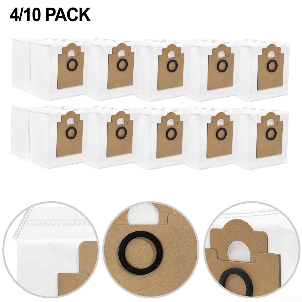 Lot de 10 sacs à poussière pour station de base pour aspirateur robot Lefant M2 Pro/M2S Pro, grande capacité de 3,5 l pour un nettoyage efficace