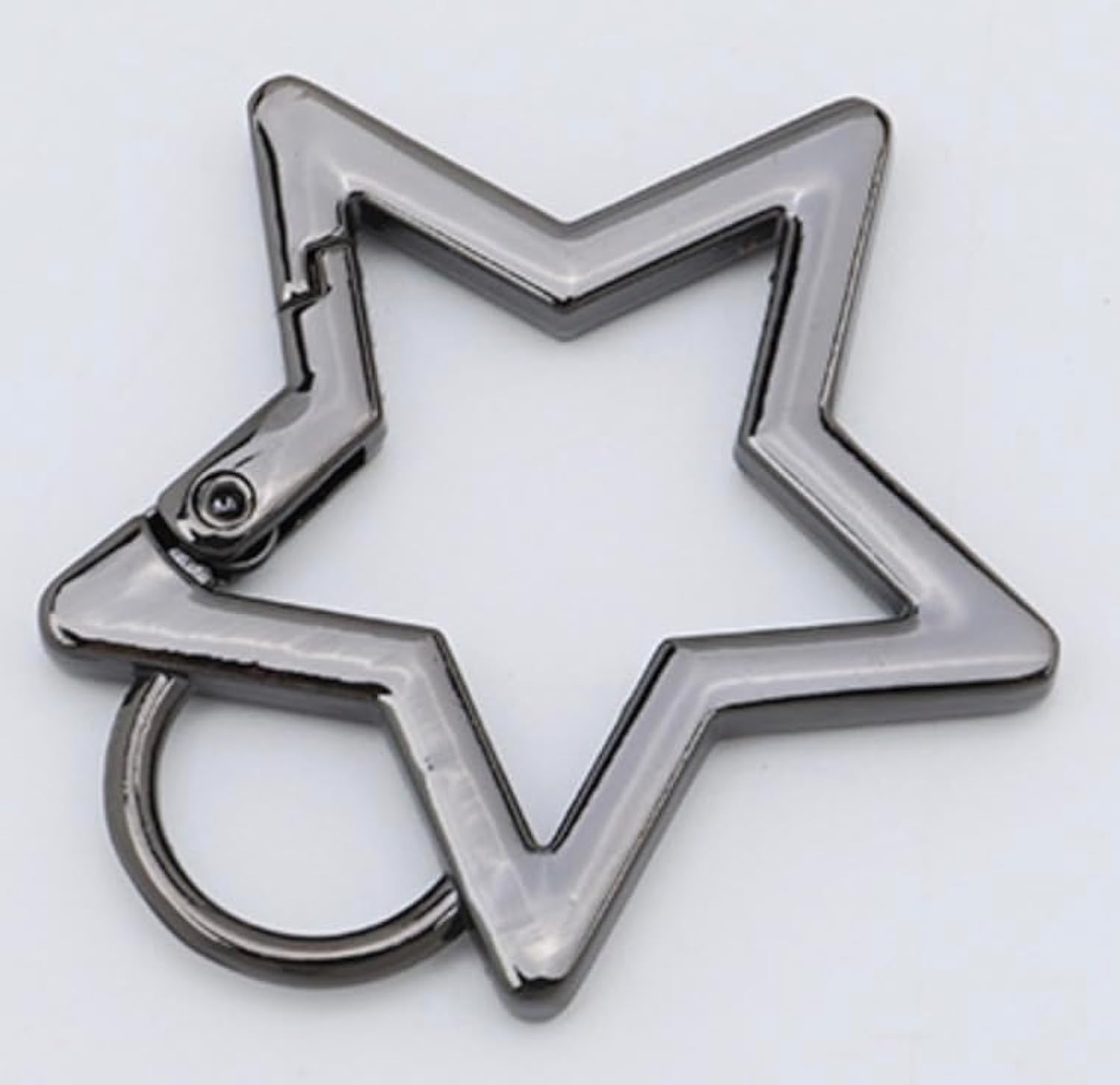 Gun Black Star Shaped Stainless Steel Keychain Clip Carabiner Snap Hook Holder Star Carabiner Hook Clip Key Holder Carabiner Clip for Keys and Wallet with Key Chain Rings,Accessory,Keychain Carabiner