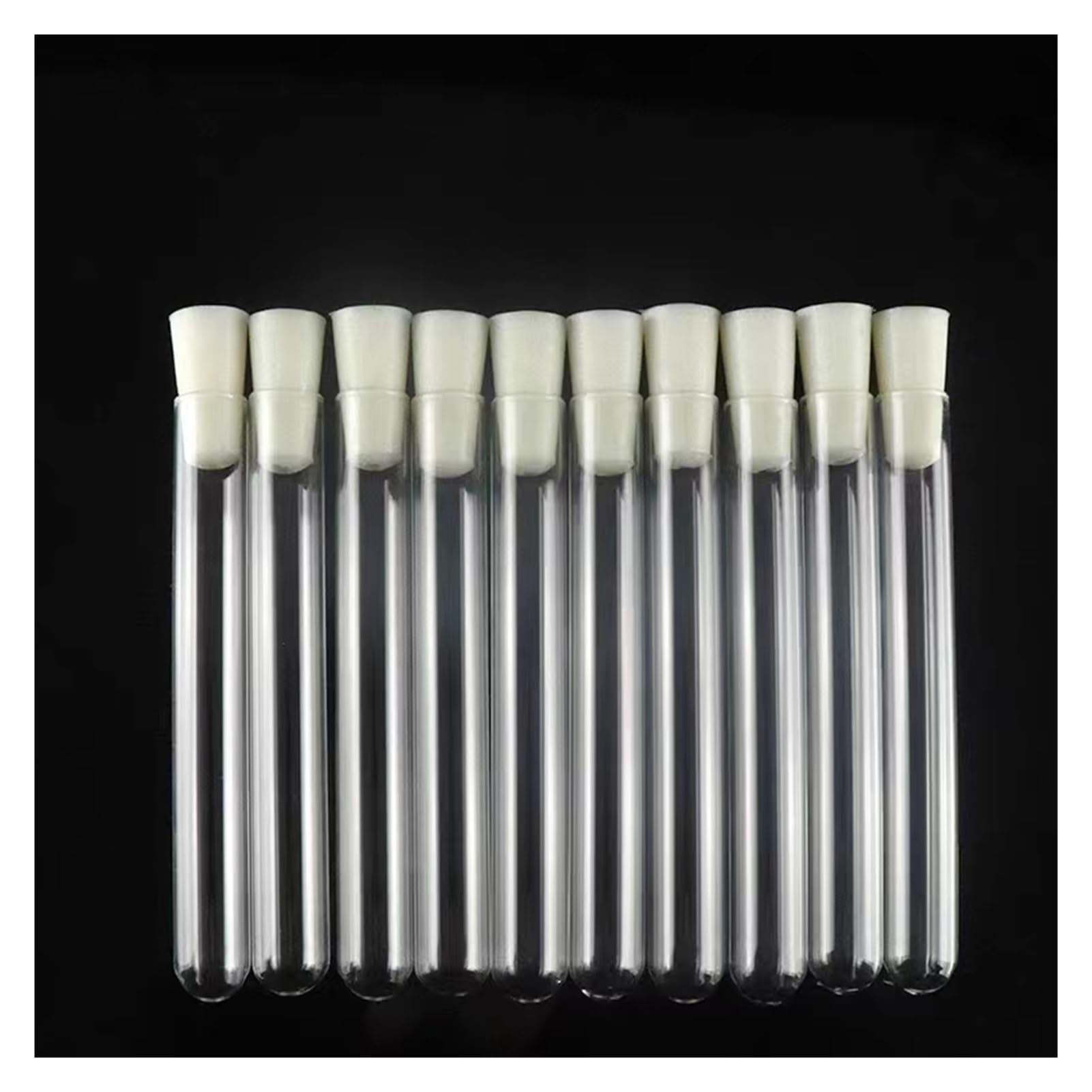 Confezione da 50 provette in vetro da 12 x 75 mm con tappo in gel di silice, per laboratorio, vetreria, laboratorio, provette in vetro con tappo