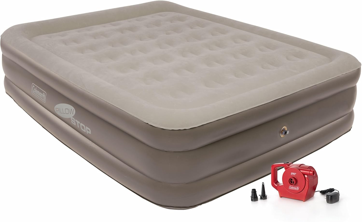 Coleman SupportRest Double-High 18" Queen Air Mattress | Indoor and Outdoor Raised Airbed with 120V Rechargeable Air Pump | Blow Up Air Mattress for Camping Queen 18" (With Pump) - Image 1 of 8