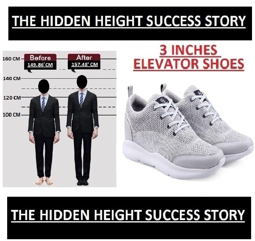 Image of Mens Global Rich's Men's 3 Inch Hidden Height Increasing Black,Blue,Brown,Grey Casual Sports Laceup Shoes with Eva Sole Casual Shoes