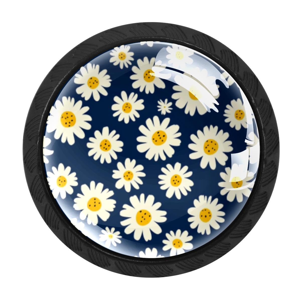 4 PCS Kitchen Cabinet Knobs, Daisy Flower Drawer Knobs Dresser Handles