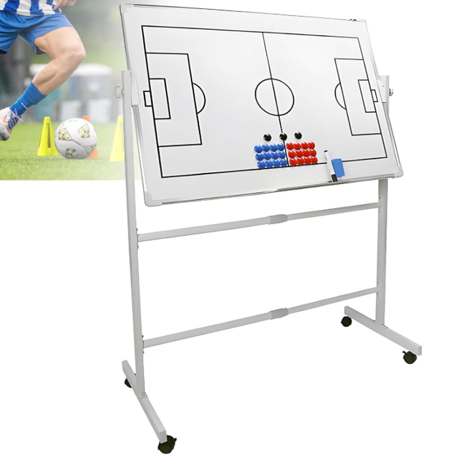 Dwustronna, magnetyczna tablica taktyczna na kółkach dla trenerów 60 * 90cm