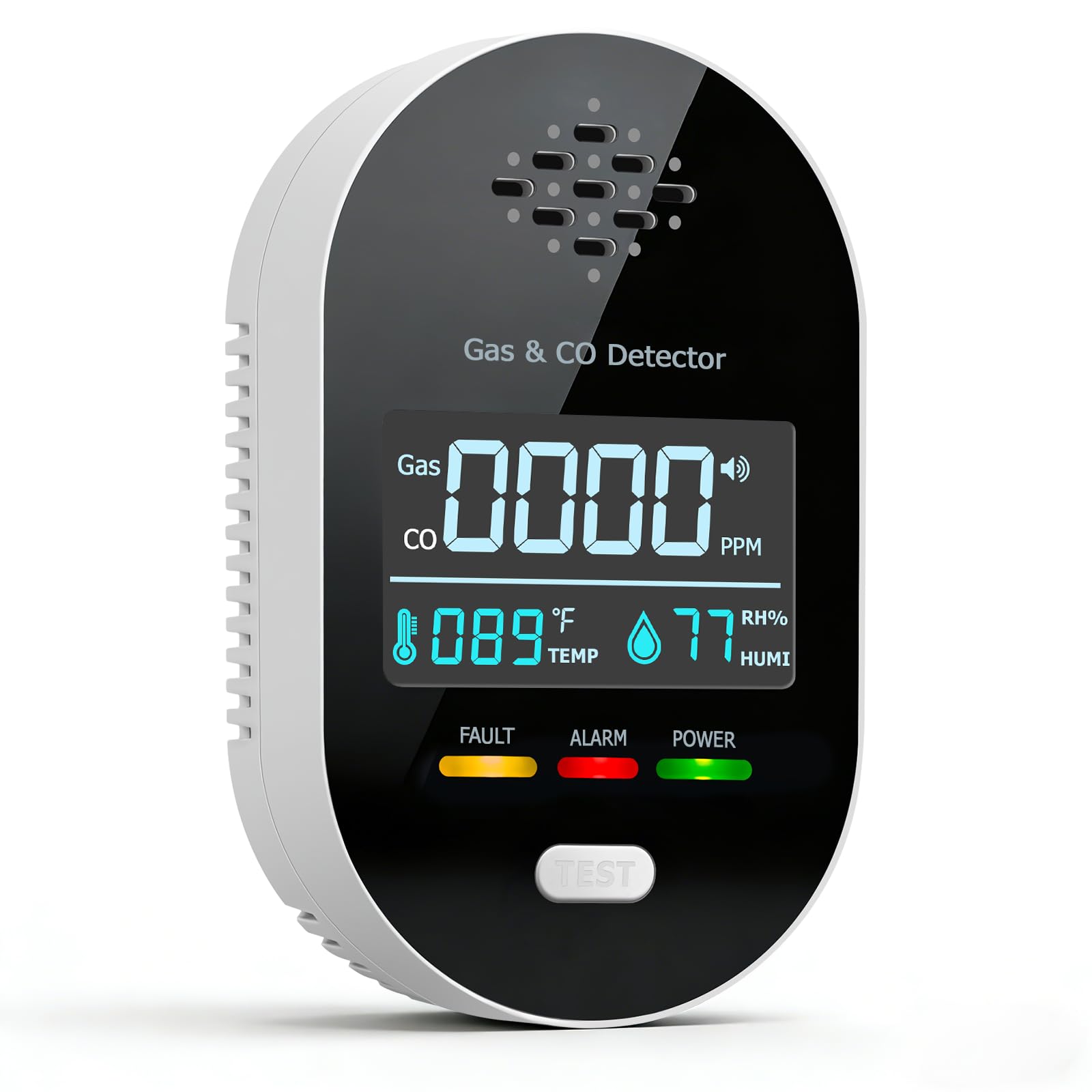 4 in 1 sensore di temperatura e umidità, termometro d'atmosfera con allarme acustico, LCD digitale igrometro Digitale per Interni, termometro igrometro per interni con schermo HD e display - Nero