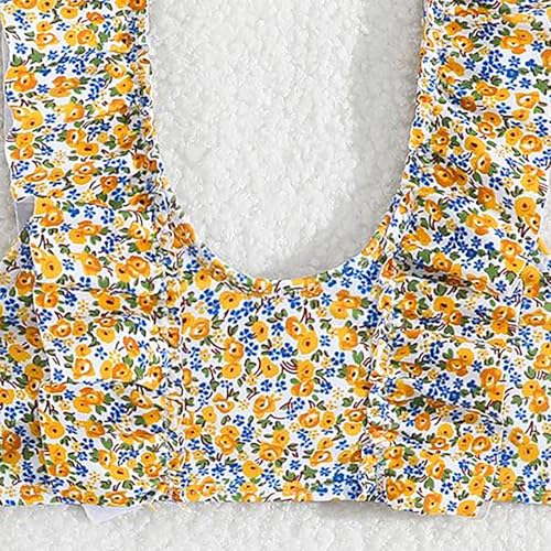Toddler Girls Swimsuits Two Piece High Waist Bikini Sets Baby Floral Print Tankini Swimwear Beach Swimming Bathing Suit4