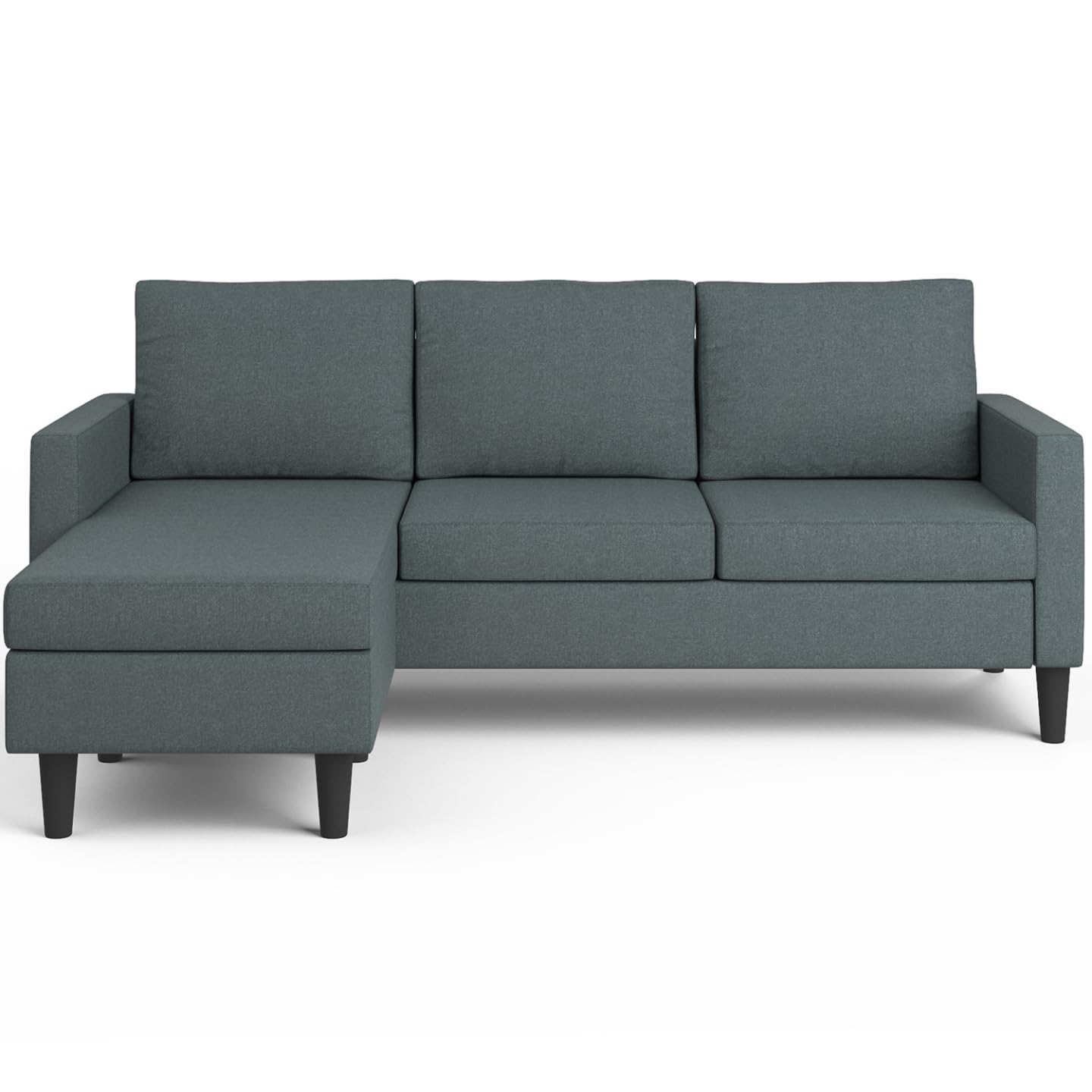 IDMarket - Sofá esquinero 3 plazas Marius 200 cm, reversible, color gris