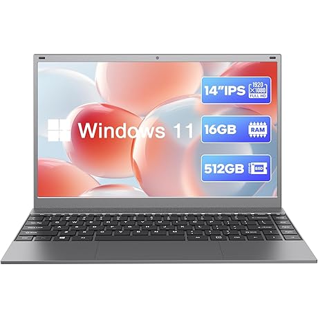 Squaretrade Laptop: 14-in Quad-Core, 16GB RAM, 512GB SSD, Windows 11 Professional