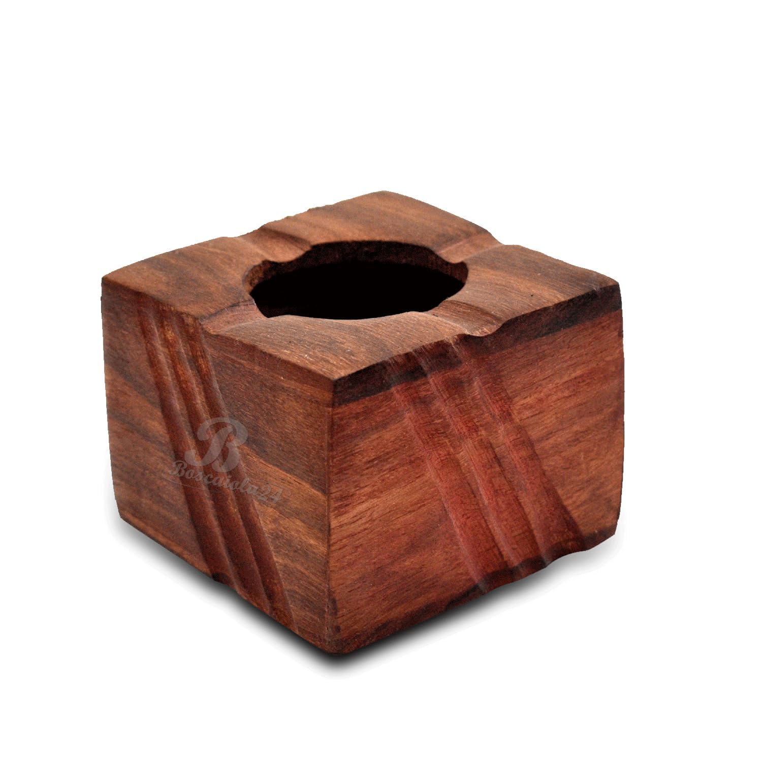 Rcelebrare Wood Cigarette Ashtray Wooden Decorative Ashtray Handmade Ashtray with Cigarette 4 Spots Smoking for Home, Car, Garden-image-4
