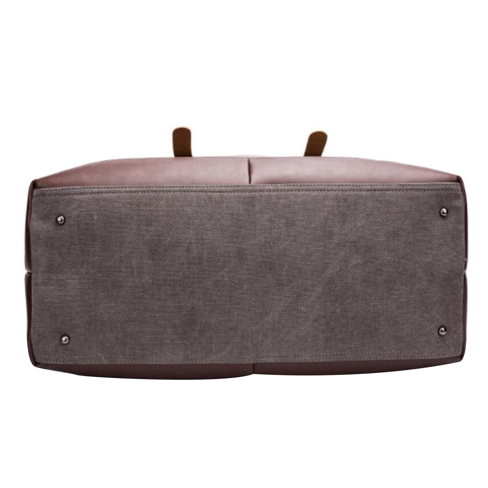 rismart Tamaño Mediano Bolsa de Viaje de Cuero Lona Impermeable Bolsa Fin de Semana Noche Bolso de Mano Gris