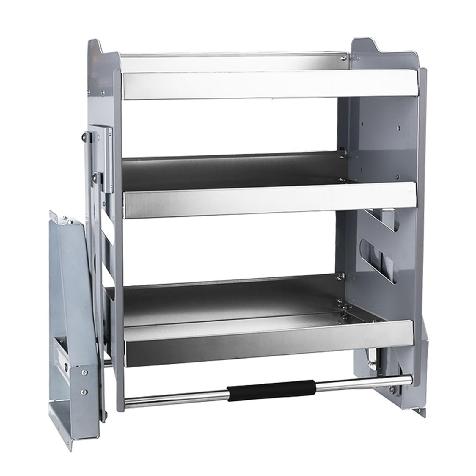XSMYdpuk Pull Down Cabinet Organizer,Retractable Kitchen Storage Shelf,Space-Saving,Suitable for Kitchen,Bar,Cafe Cabinets and Storage Rooms,Load Bearing 20kg