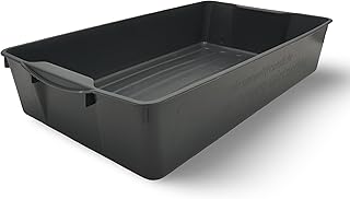 BURI Wanne Katzenklo Schalentoilette Katze WC Offen 58x32x11cm - Kunststoff Katzentoilette hohe Ränder, 2 Griffe, Kotwanne extrem vielseitig, Made in Germany product image
