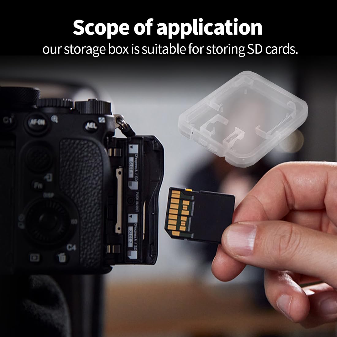 Porta Schede SD 9 Slot Custodia Trasparente per Schede di Memoria, Scatola Protettiva per SD Card, Organizer Compatto e Resistente per Viaggi e Uso Quotidiano