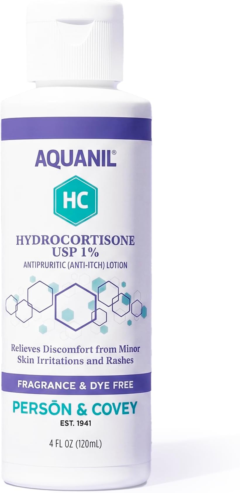 Aquanil HC Lotion, Calming Body Lotion, Anti-Itch Formula, Ideal for all Skin Types - Without Artificial Fragrance