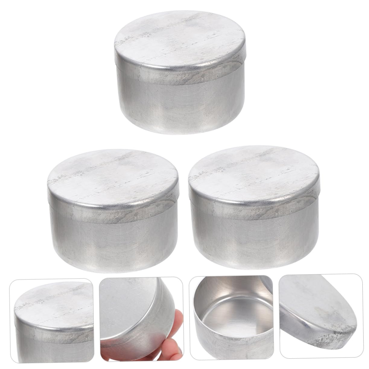 Veemoon 3pcs Aluminum Weighing Bottles Lab Scale Tray Aluminum Trays for Weighing Equipment Powder Scale Holder Safe Round Edge Design