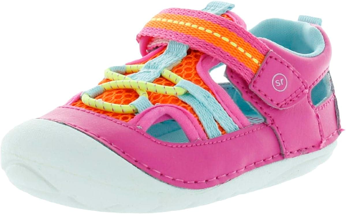 Stride Rite Girls Soft Motion Tobias First Walker Shoe, Pink Multi, 6 Toddler