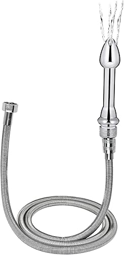 Miniatura 5 de 5 agujeros de aluminio nueva boquilla limpia la cabeza de ducha, limpiador de aluminio sistema de limpieza de enjuague (plata)