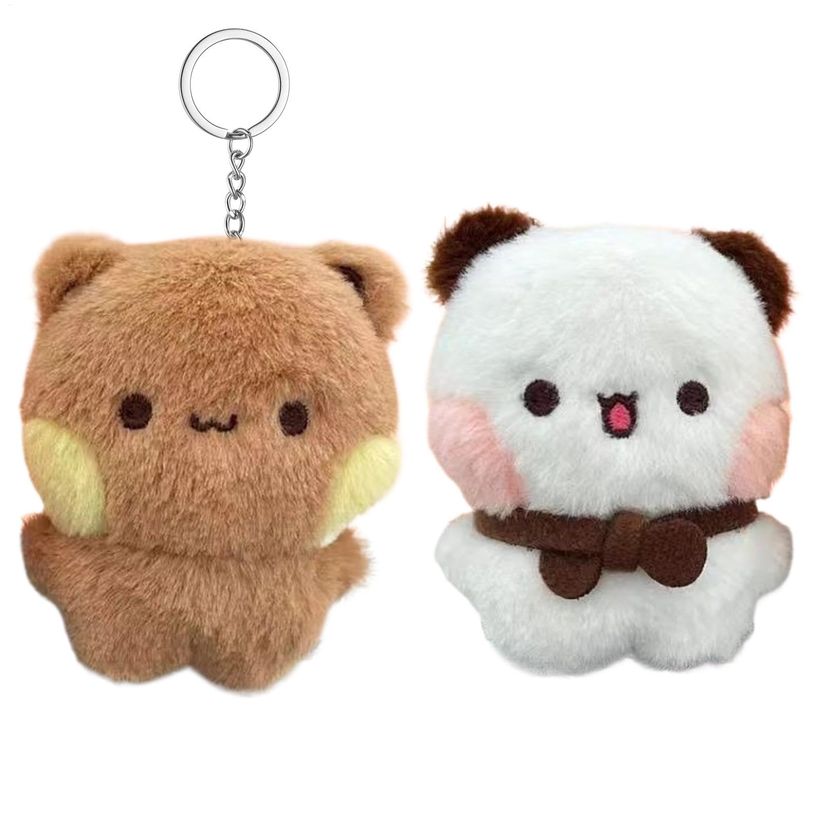 Bu-bu Du-du Plush Doll, Du-du Bu-bu Plush Toy, Bu bu du du Plush Small Pendant, Cute Stuffed Panda Doll Backpack Pendant, Plush Panda Bag Charm, White Bear & Brown Bear Plush Pendant For Keys Bags