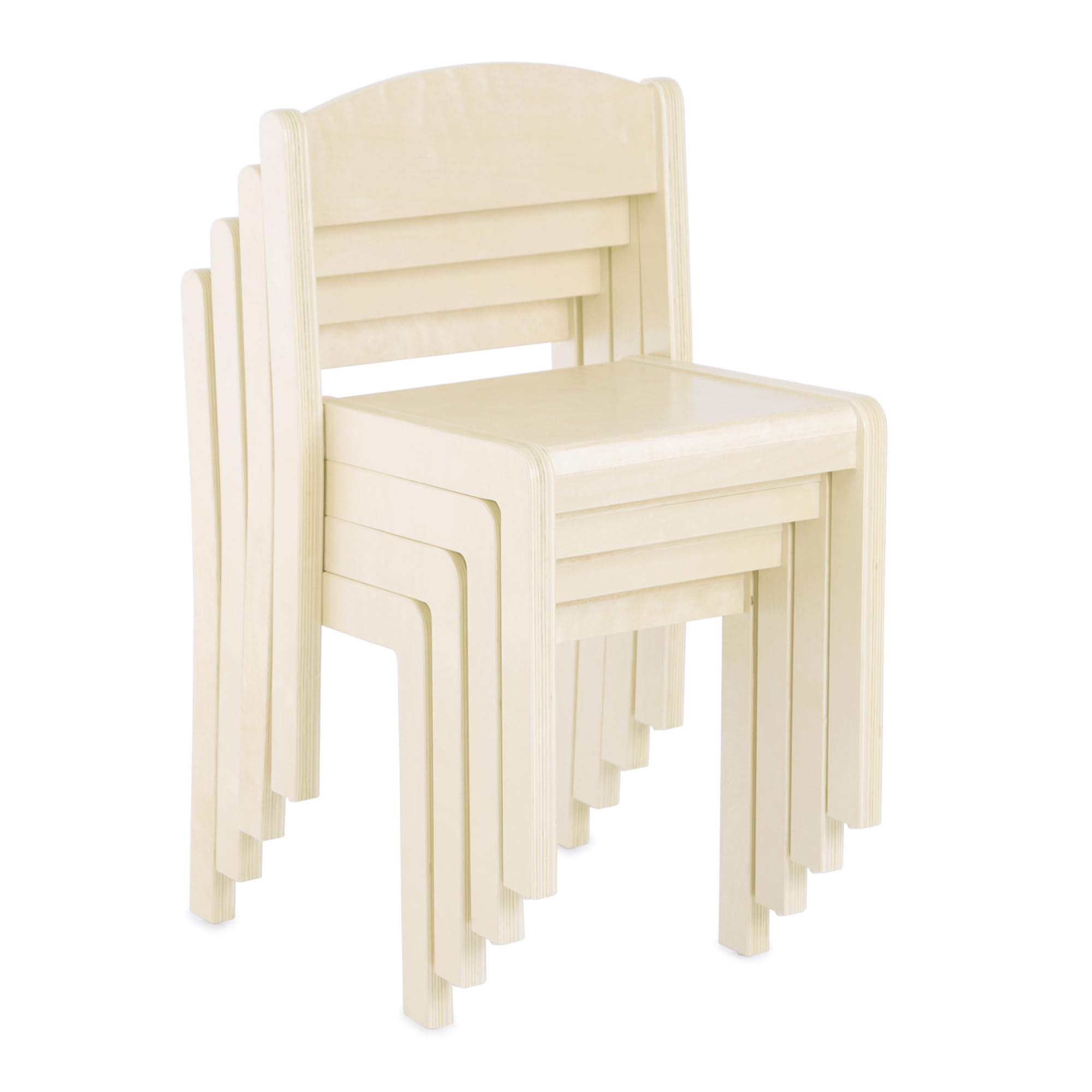 Guidecraft Stackable Wooden Classroom Chair, 14" Seat Height Solid Wood School Furniture, 4-Pack - Image 5