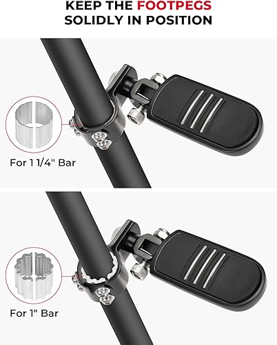 Miniatura 3 de Kemimoto Reposapiés para motocicleta compatible con Road King Street Glide todas las clavijas de motocicleta de 1 pulgada (0.984 in), protector de