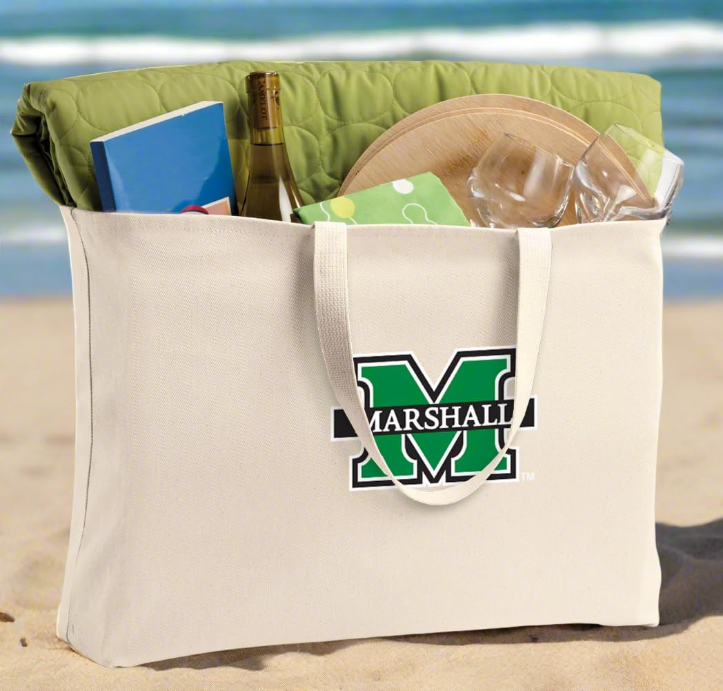 Broad Bay JUMBO Marshall University Tote Bag or Large Canvas Marshall Shopping Bag