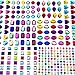 AIEX 8 Fogli 365 PCS Autoadesiva Adesivi di Strass Gemma di Cristallo Adesivi Colori Assortiti e Forme