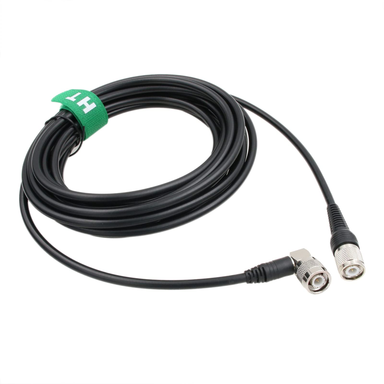 HangTon Cable de antena coaxial blindado de 50 ohmios TNC a TNC en ángulo recto RF señal baja pérdida RG223 10 m