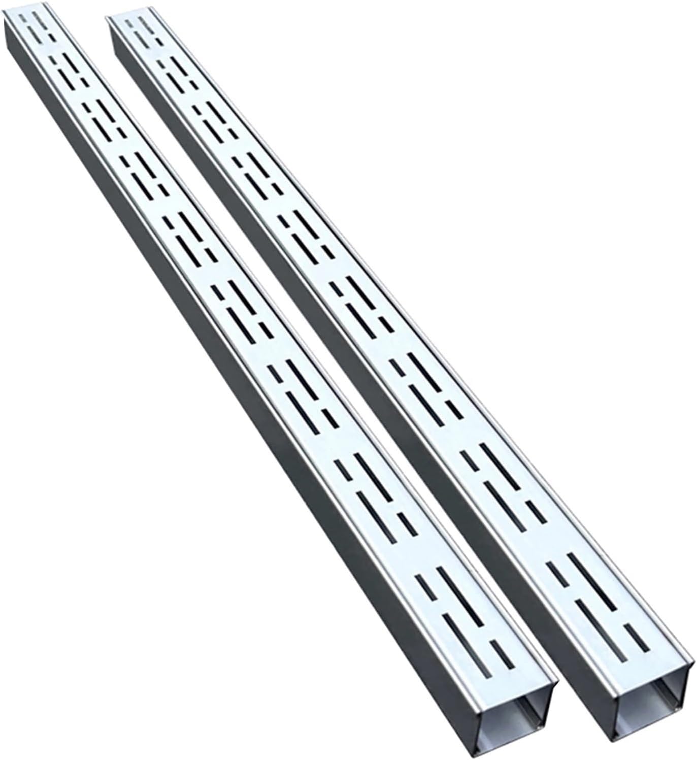 Heavy Du inless Lot de 2 gouttières en acier pour allées et jardins - 100 cm - Étanches - Facile à installer - Parfait pour les terrasses (100 x 10 x 4 cm)