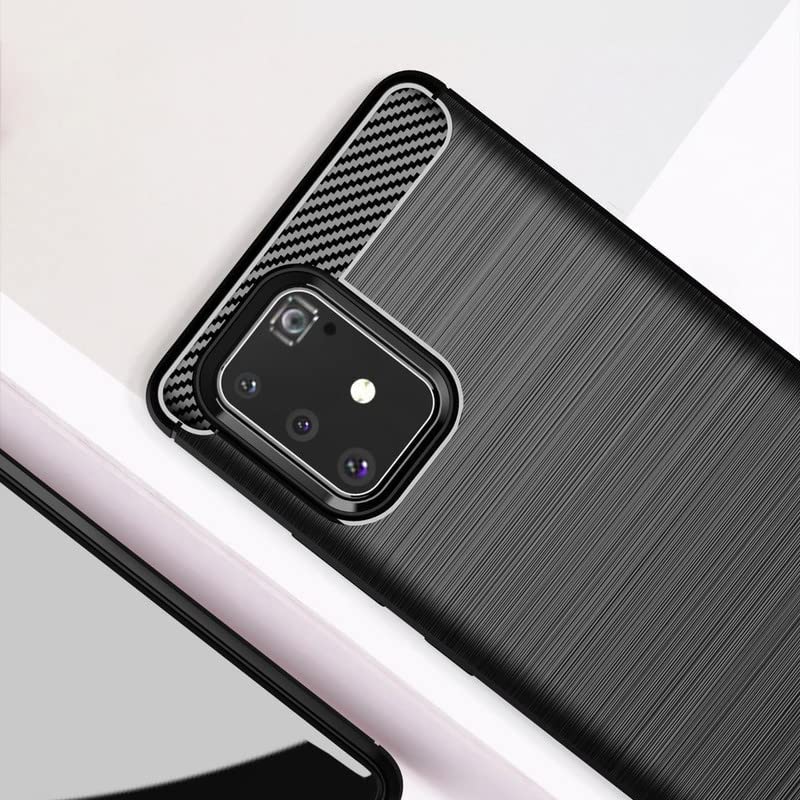 Image of Helix Carbon Texture Zebra Back Case Cover for Samsung Galaxy S10 Lite 6.7 inch - Black