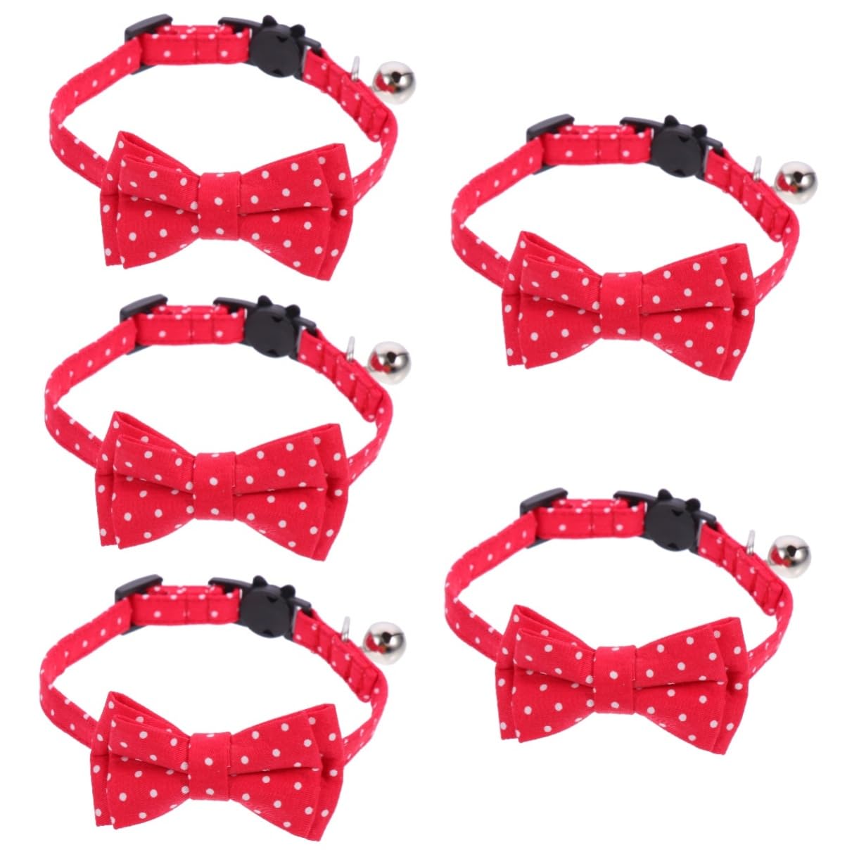 Sosoport 5stücke Verstellbarer Hundehalsband Mit Abnehmbarem Fliegen-Design Und Glöckchen Für Kleine Hunde Und Katzen Aus Hochwertiger Für Feste Und Tägliches Tragen