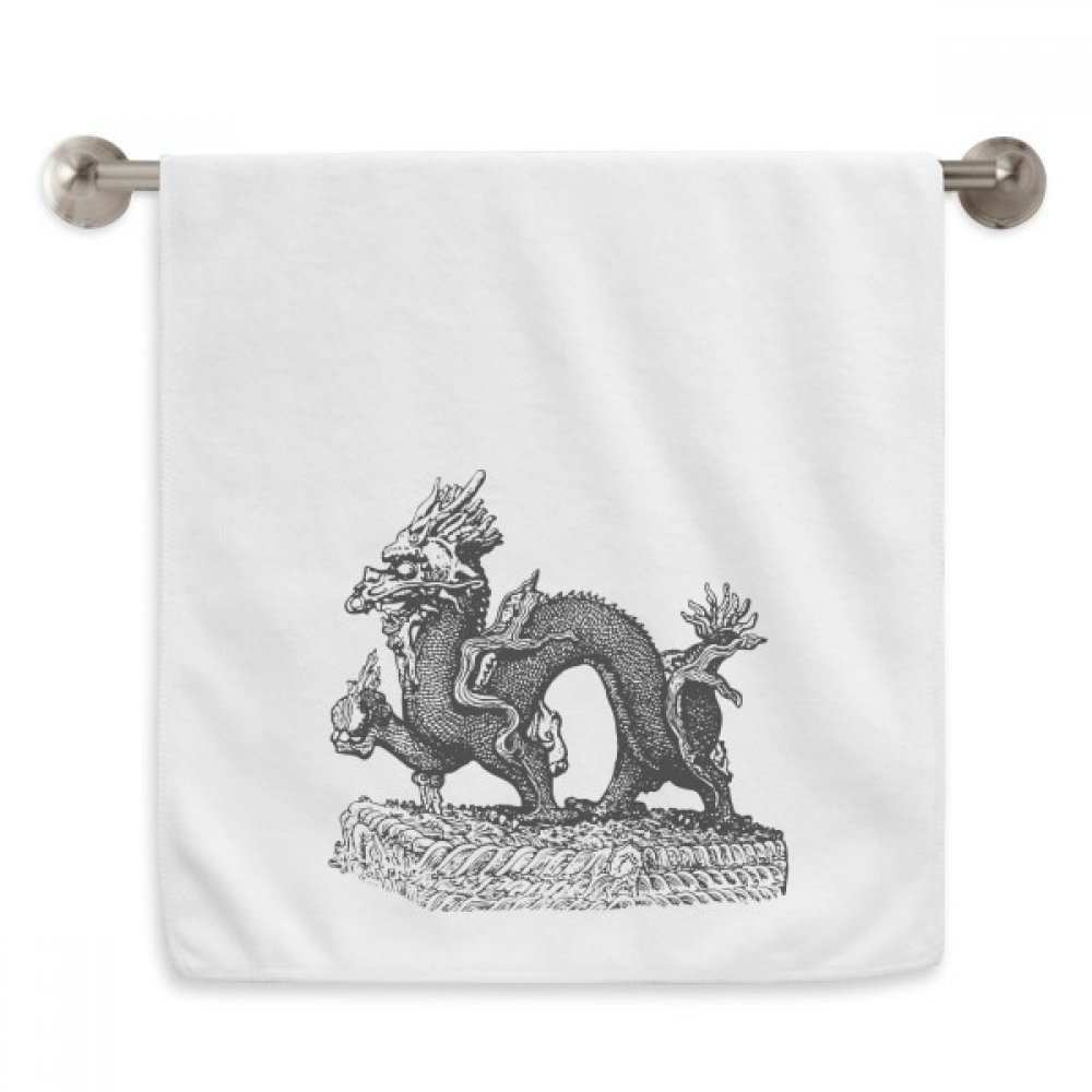 Serviette débarbouillette blanche motif chinois pour spa et rituel visage