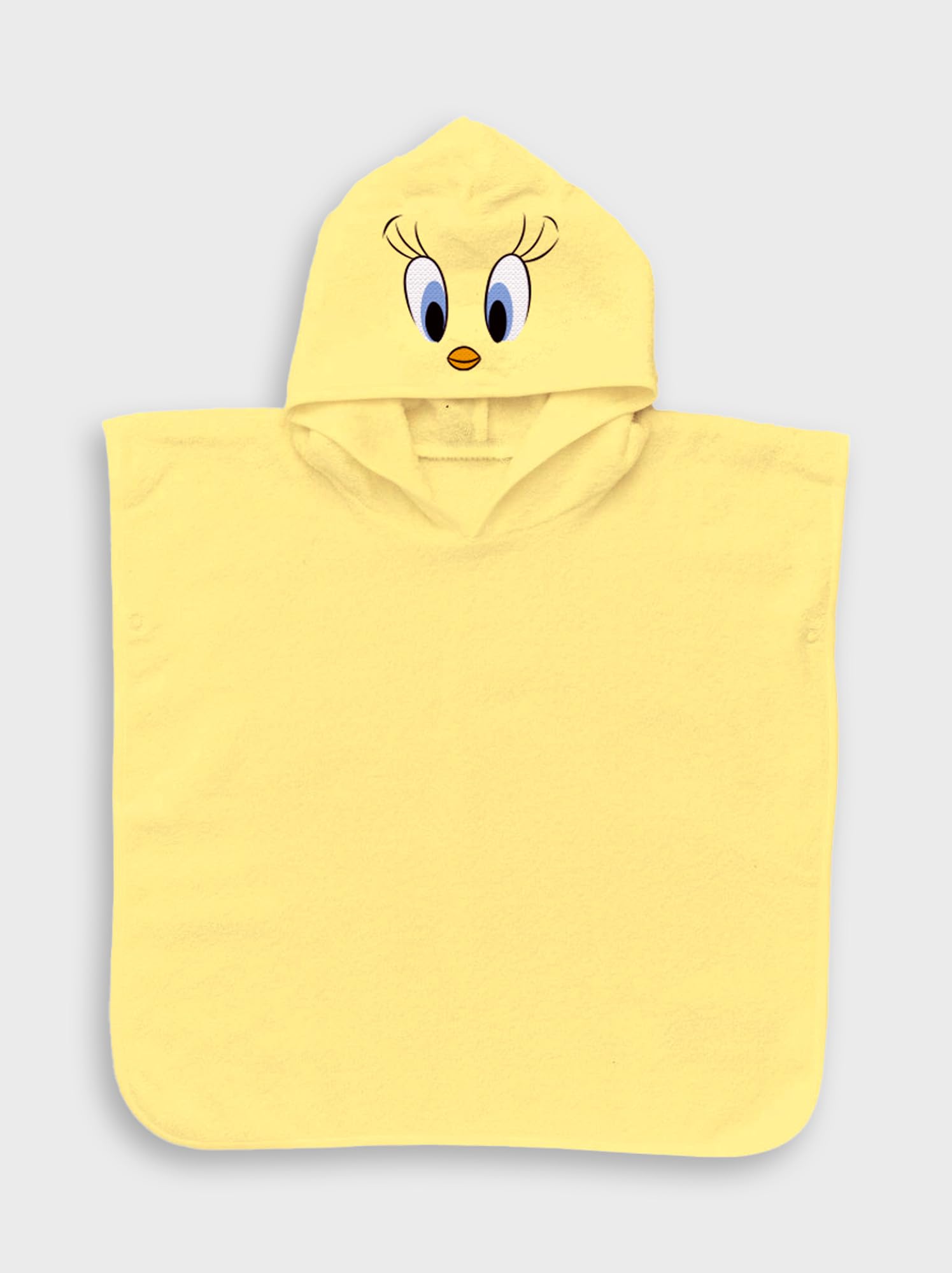 LOONEY TUNES - Poncho De Bain Titi - Serviette Éponge Douce 100% Coton, Poncho 55 x 58 cm - Pour Bébé Et Enfant Jusqu'à 5 Ans - Accessoire Douche Fille, Garçon - Produit Officiel Warner Bros