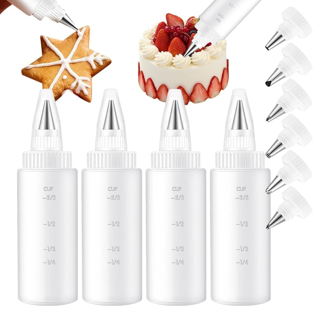 Pastry Making Set with 4 Mounted Vases and 6 Mounted Nozzles Daily Dining Kitchen Baking Tools