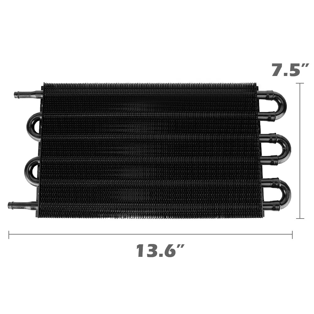 G-PLUS 6 Row AN6 Radiator Remote Aluminum Transmission Engine Oil Cooler + Hose/Mounting Kit