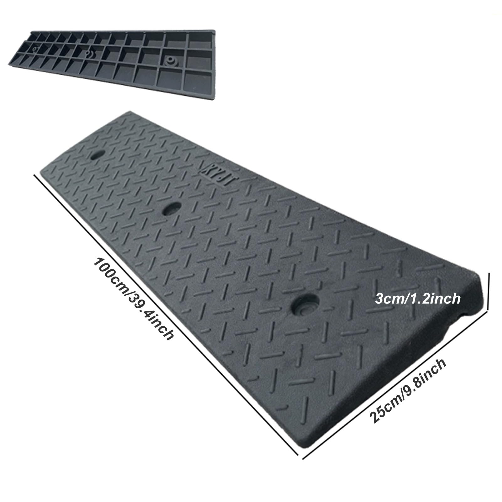 Genérico Rampa de Goma Resistente para sillas de Ruedas y Scooters: rampa de umbral de 3 cm para un Acceso fácil y una transición Segura sobre escalones y bordillos. La solución de Movilidad