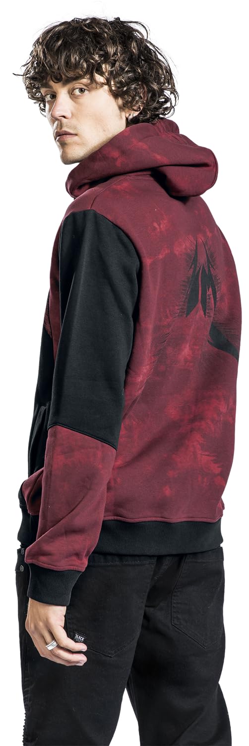Metallica EMP Signature Collection Uomo Felpa con Cappuccio Nero/Rosso